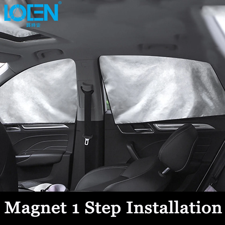 

LOEN Car Side Sunshade Magnet 1 Step Installation Curtain Mesh Visor Shield Side Window Solar Protection Hide UV Sun Shade