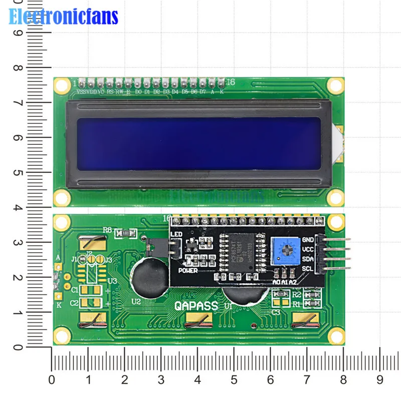 Синий дисплей IIC/I2C/TWI/последовательный интерфейс SPI 1602 16X2 модуль подсветки ЖК