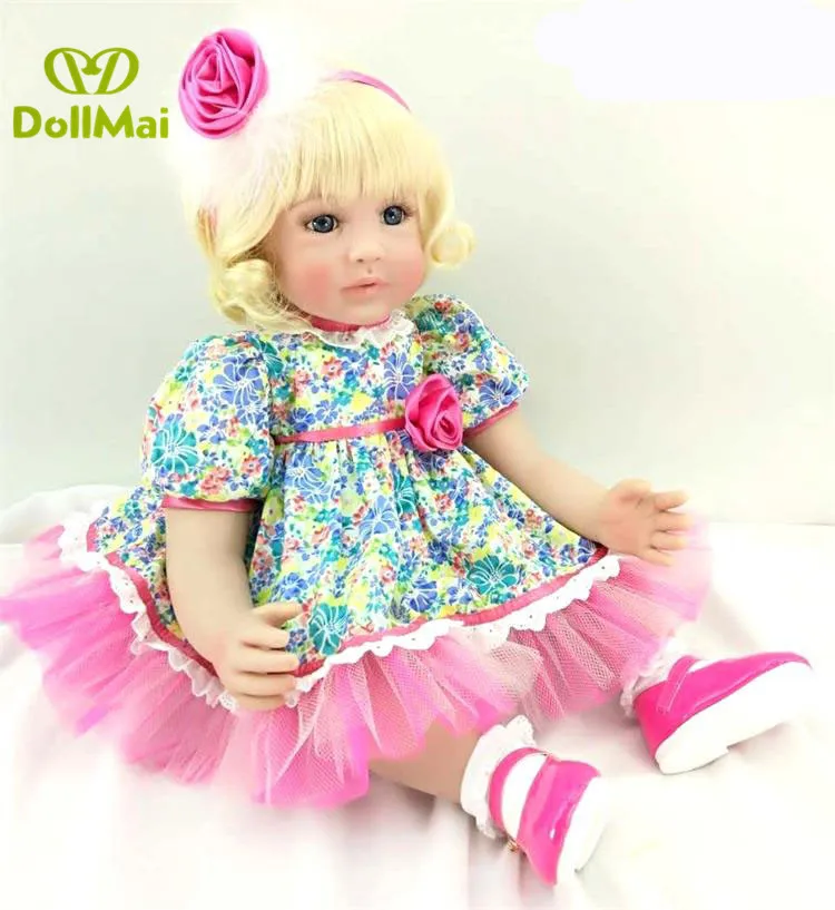 

60cm Silicone Reborn Baby Doll Toys 24 inch Vinyl Princess Toddler Babies Dolls Girls Birthday Gift bebe boneca reborn menina