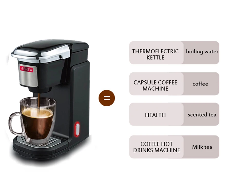 Американская капсула, Кофеварка, бытовой чайник для заваривания чая, молока, чайник, Капсульная кофемашина, 220 В, 800 Вт