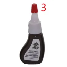 Темно-коричневый цвет Перманентный макияж Пигмент 10 мл/бутылка Косметическая ручная Татуировка чернила краска для бровей губ 5 шт./партия