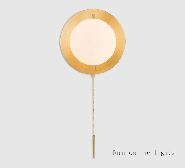 Современная медная настенная лампа с подставкой светодиодный стеклянный шарообразный абажур настенные лампы для спальни гостиной