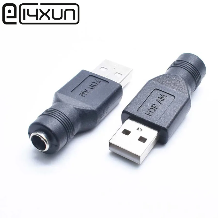 EClyxun 10pcs DC 5.5*2.1 mm female jack to USB 2.0 Male Plug 5V DC