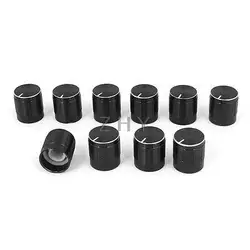 

10 Pcs Metal 6mm Hole Dia Light Lamp Dimmer Control Rotary Knob Cap Black