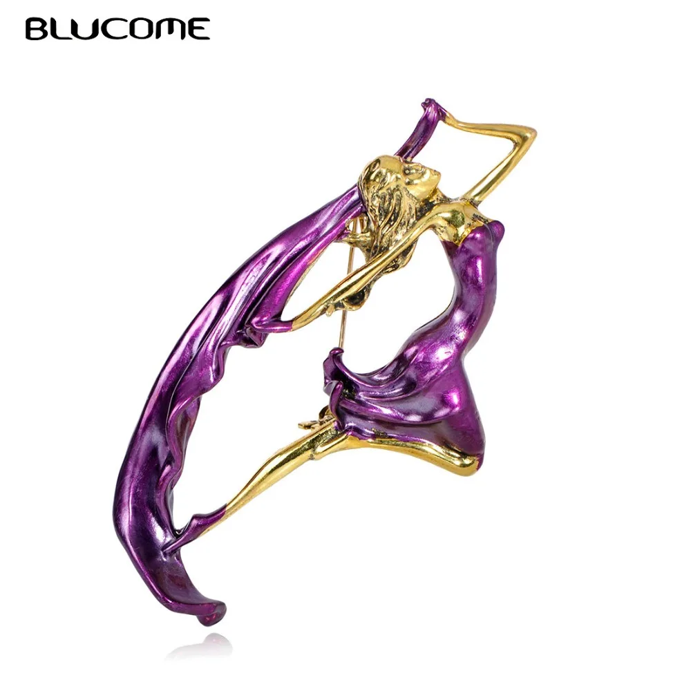 

Blucome Beautiful Girl Brooches Alloy Figure Brooch Jewelry Women Lady Sweater Collar Scarf Backpack Pins Party Accessory Gifts