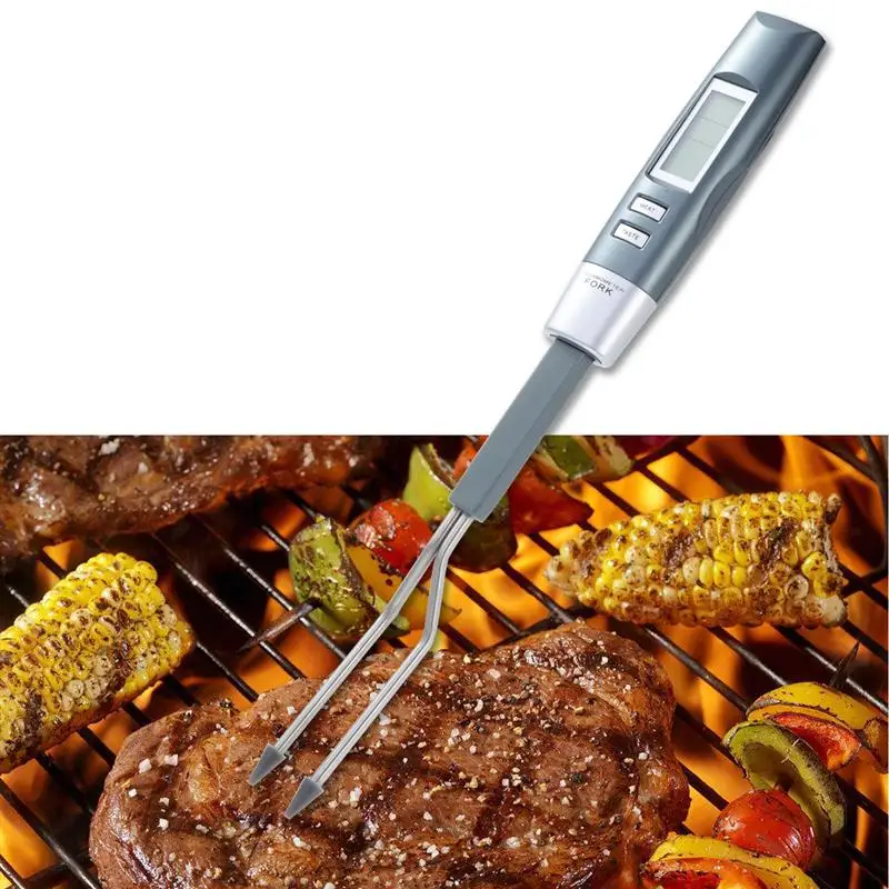 Digital Food Thermometer Porbe Fork with Back lit LED Display