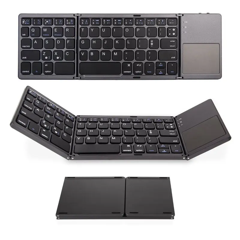 

New mini Bluetooth three fold portable wireless phone tablet with mouse touchpad keyboard