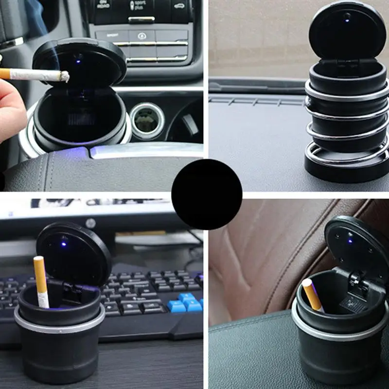 LUOEM LED Car Ashtray Smokeless Ashtray for Ease Smoking Cigarettes