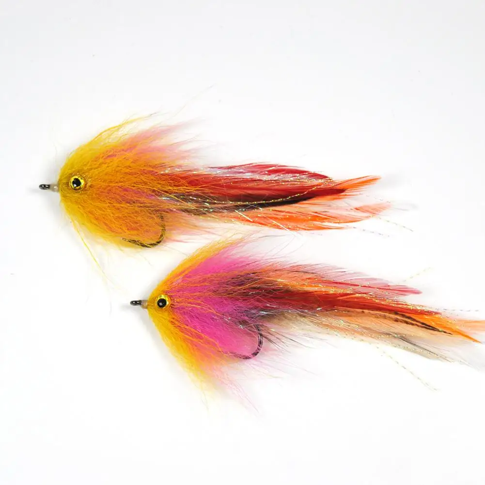 

New Feather Sharp Hook Trout Salmon Steelhead Pike Streamer Fly Fishing Flies Tool
