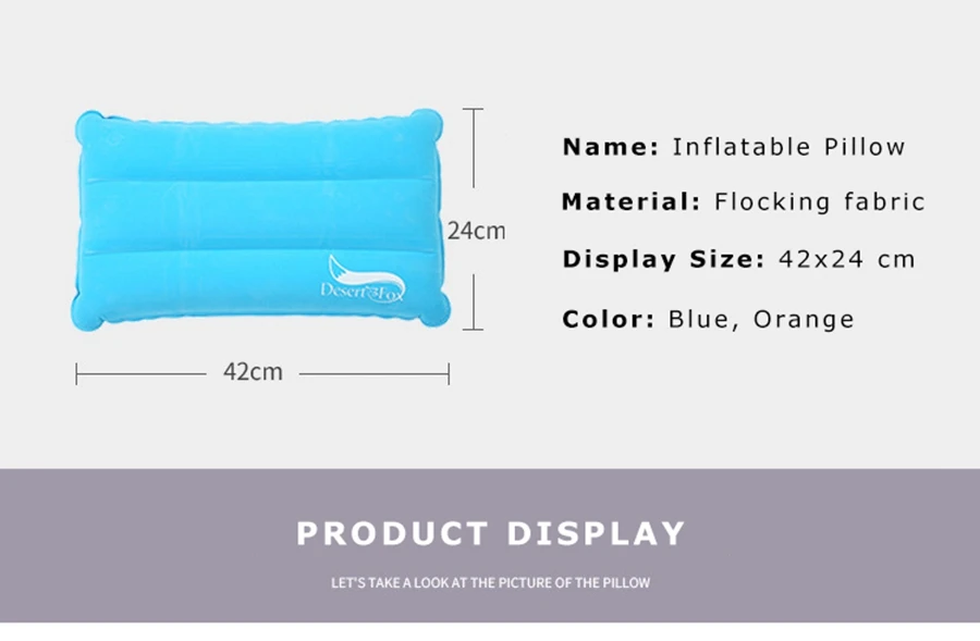 Пустыня и лиса 1 шт. надувная подушка для кемпинга Портативная Складная двухсторонняя Флокированная подушка для путешествий на открытом воздухе, складная Маленькая подушка