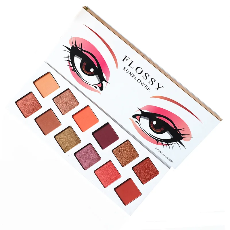 

Flossy Sunflower 12Colors Shimmr and Matte Eye shadow Palette Glitter Eyeshadow Palette Beauty Makeup Drop Shipping