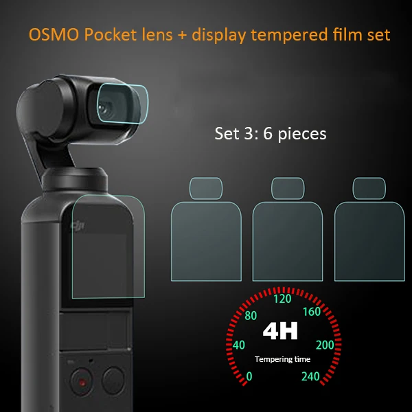 Набор закаленной пленки OSMO Pocket camera закаленная защитная пленка OSMO Anti-fingerprint водостойкая прозрачная защитная пленка для экрана - Цвет: Золотой