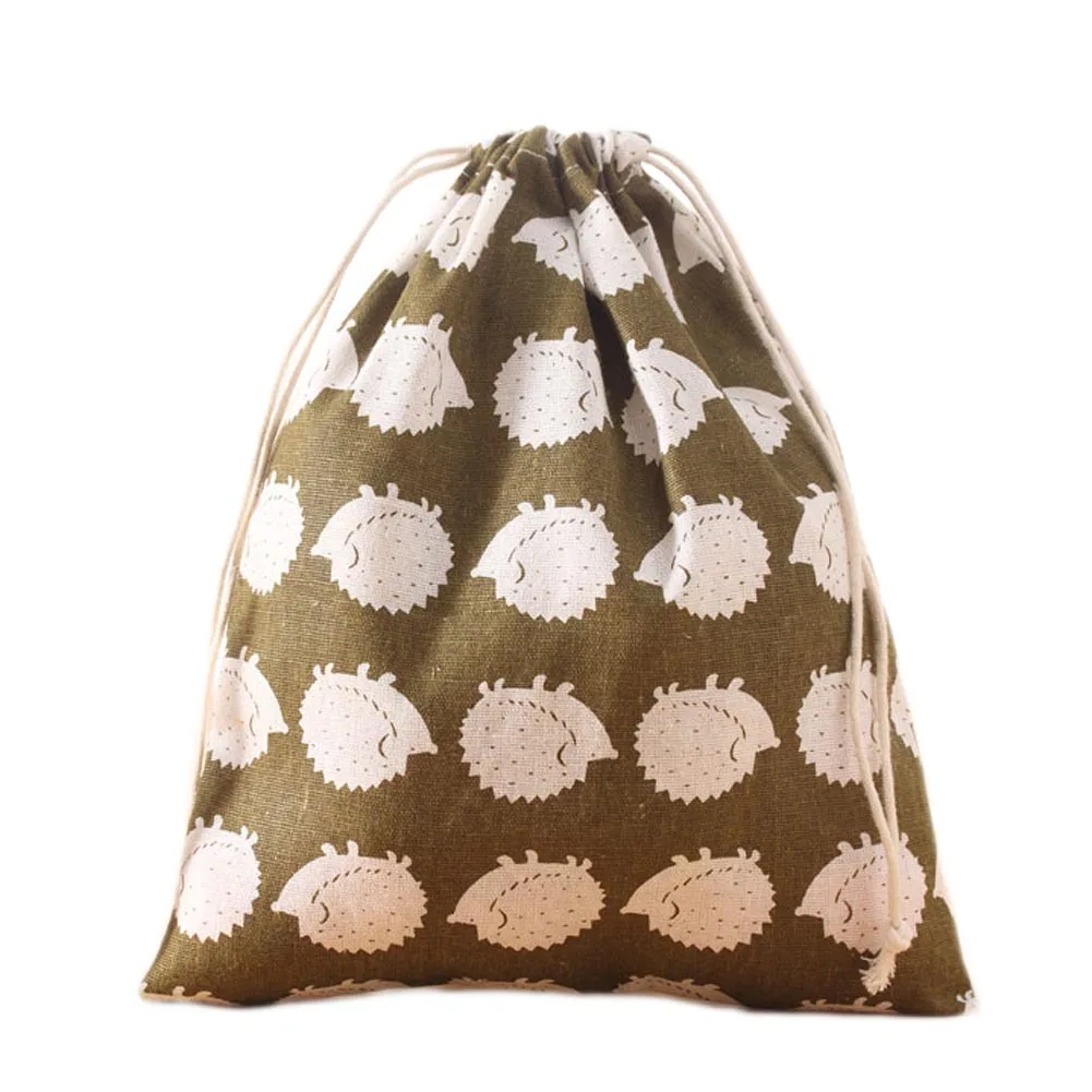 Cute Signature Cotton Storage drawstring Bags Drawstring Backpack Baby Kids Toys Travel Shoes Laundry Lingerie Makeup Pouch