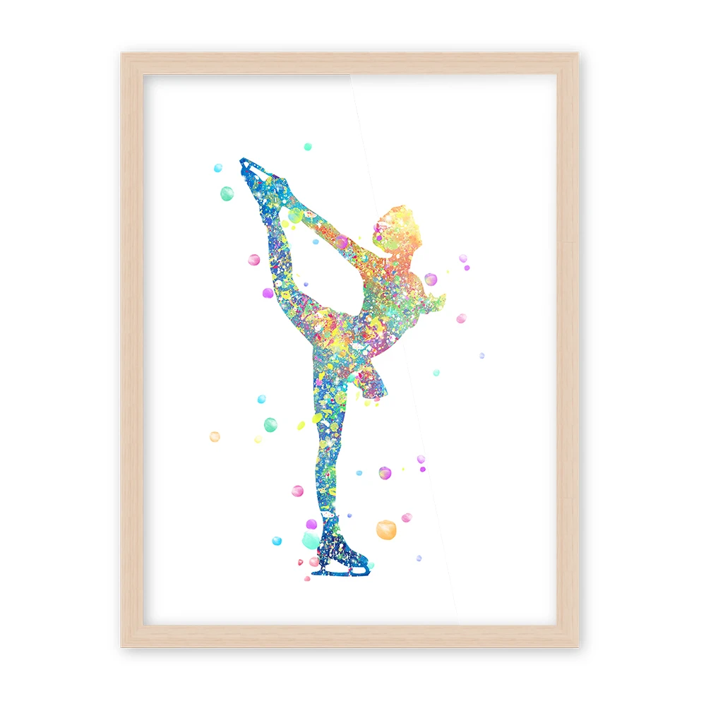 Modern-Watercolor-Skating-Art-Print-Poster-Abstract-Winter-Sports-Girl-Wall-Picture-Big-Canvas-Painting-Living (2)