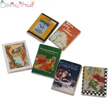 6pcs/set Dollhouse Mini Book Toy Miniatures 1:12 Accessories Doll House Furniture Wooded Books Bedroom Decoration Kit barbie doll barbie shiny holiday home playset furniture miniatures dollhouse kit glam getaway house fully furnised baby girl toy