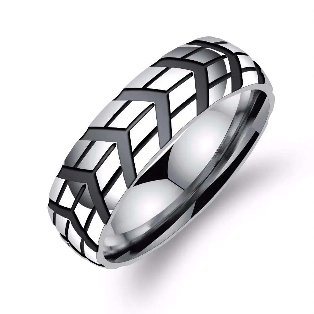 

FATE LOVE Brand Punk Black Boy Male Men Rings High quality 316 Stainless Steel Smooth Finish Fashion Jewelry US Size 7 8 9 10 11