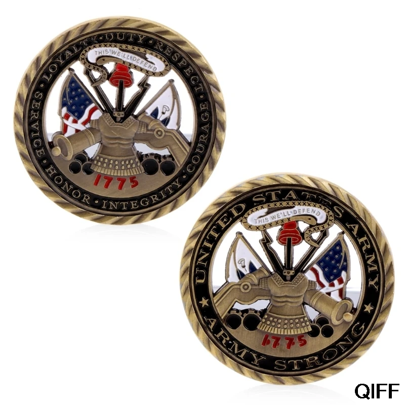 

Wholesale US Army Core Values Gold Plated Commemorative Challenge Coin Collection Art Gift May06