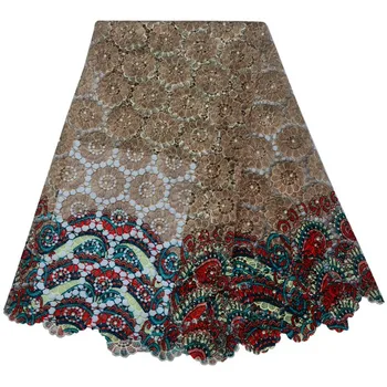 

Embroidery designs polyester high quality african cord lace.Multi color beaded french lace fabric.latest nigerian laces 70521B