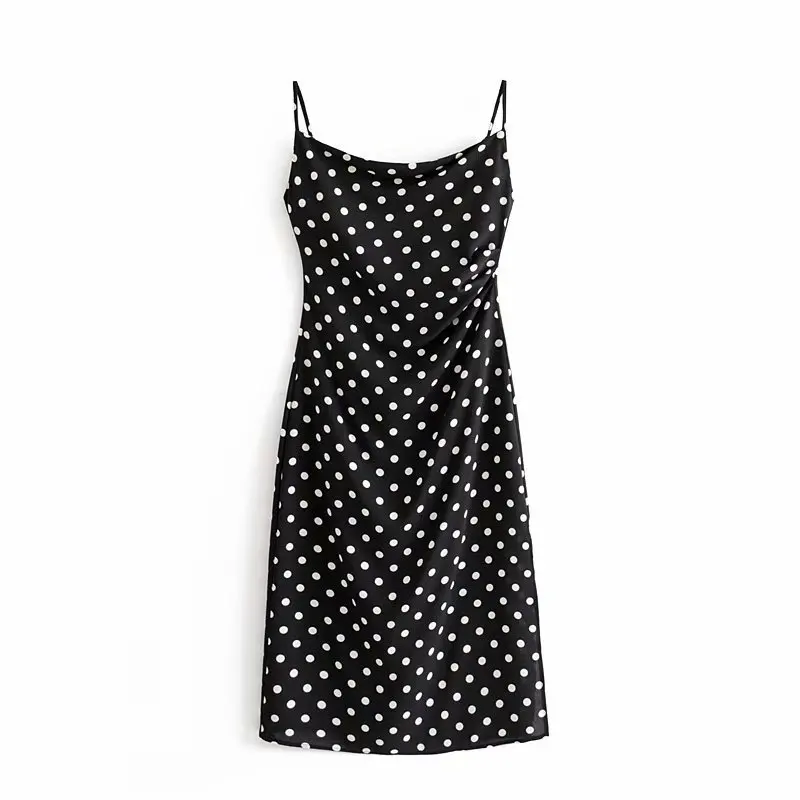 

Itian 48-6215 European and American fashion style retro wave point suspended dress