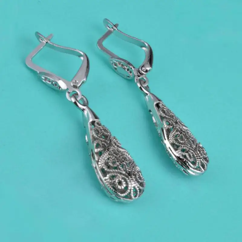 Женские серьги кольца с серебряным покрытием пробы|long earrings silver|earrings silver longearrings long