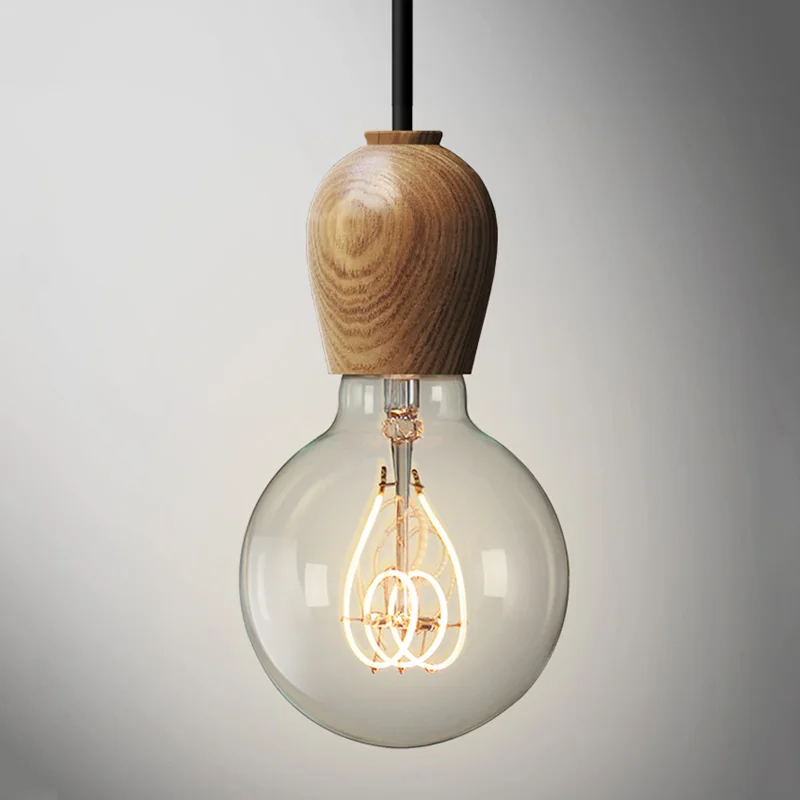 Modern Hanging Wood Pendant Light Simple Indoor Lighting Wooden Nordic Pendant Lamp Restaurant Bar Living Bedroom Lighting  (2)