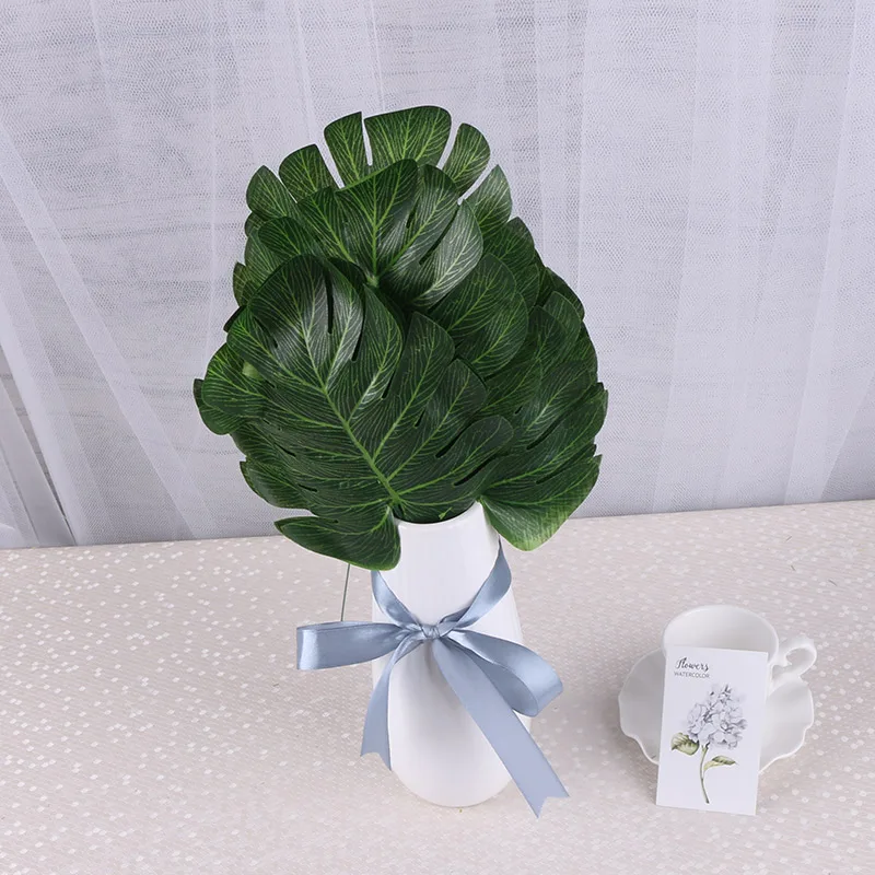 

12 pcs/set Real Touch Artificial Turtle Back Leaves DIY Simulation Green Plant Leaf Garden Home Wedding Decoration Plants