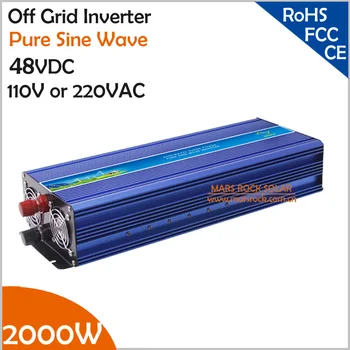 

2000W 48VDC Off Grid Solar Inverter or Wind Inverter, Surge Power 4000W Pure Sine Wave Inverter for 110V/220VAC Home Appliances