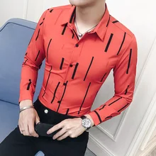 Качественная мужская полосатая рубашка НОВАЯ тонкая деловая повседневная классическая рубашка в полоску с длинным рукавом Camisa мужская рубашка для соцовства 5XL