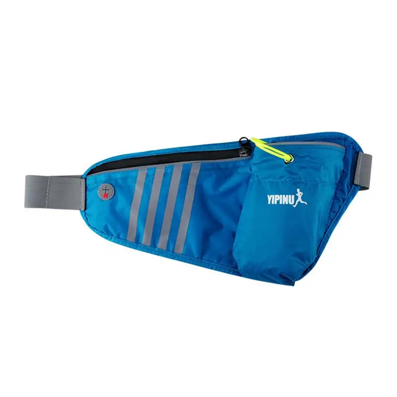 Спортивная поясная сумка для бега на открытом воздухе для мужчин и женщин, водонепроницаемая поясная сумка с держателем для бутылки - Цвет: Blue Color