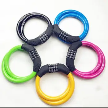 

Bicycle Rubber Spiral Cable Shell 4 Digit Combination Security Code Lock
