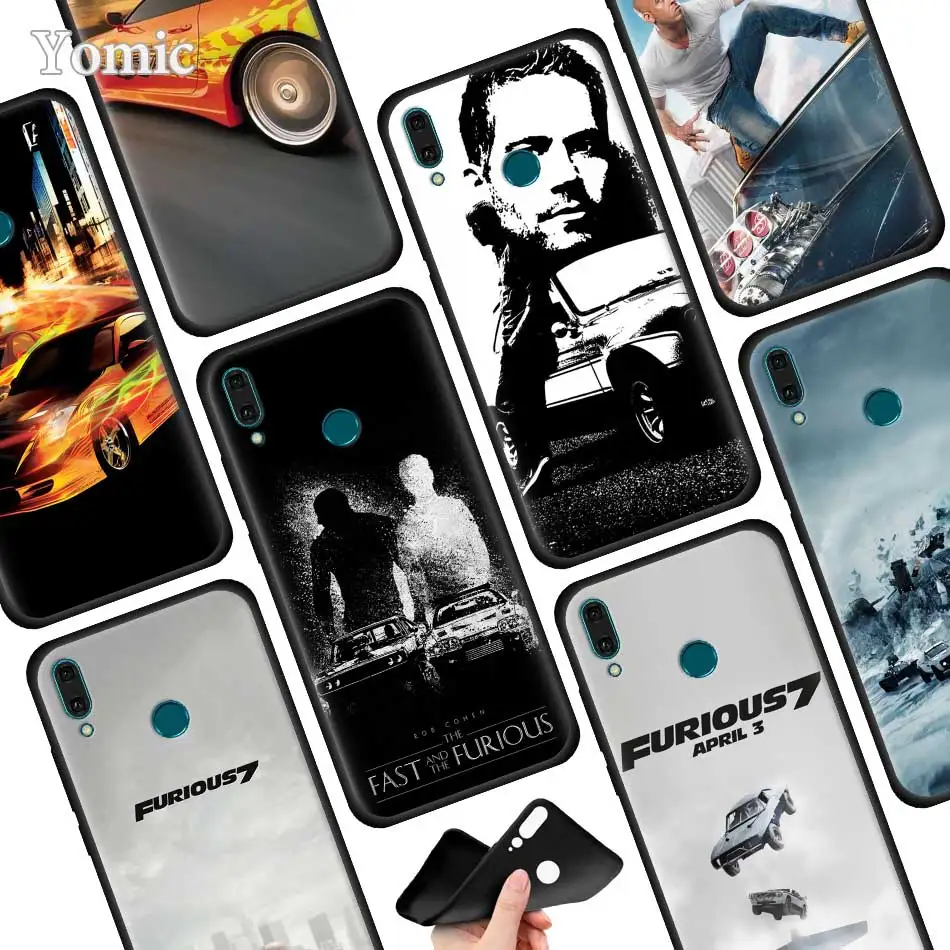 

Fast Furious Black Case for Huawei Honor Y9 Y7 Y6 Y5 2019 (2018) Honor 10 20 Pro Enjoy 9E 9S Silicone Cover