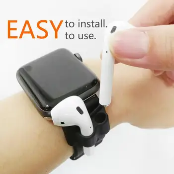 

HiMISS Headphone Case Protection Stand Silicone Anti-lost Sports Portable Strap for I-Watch AirPods Accessories