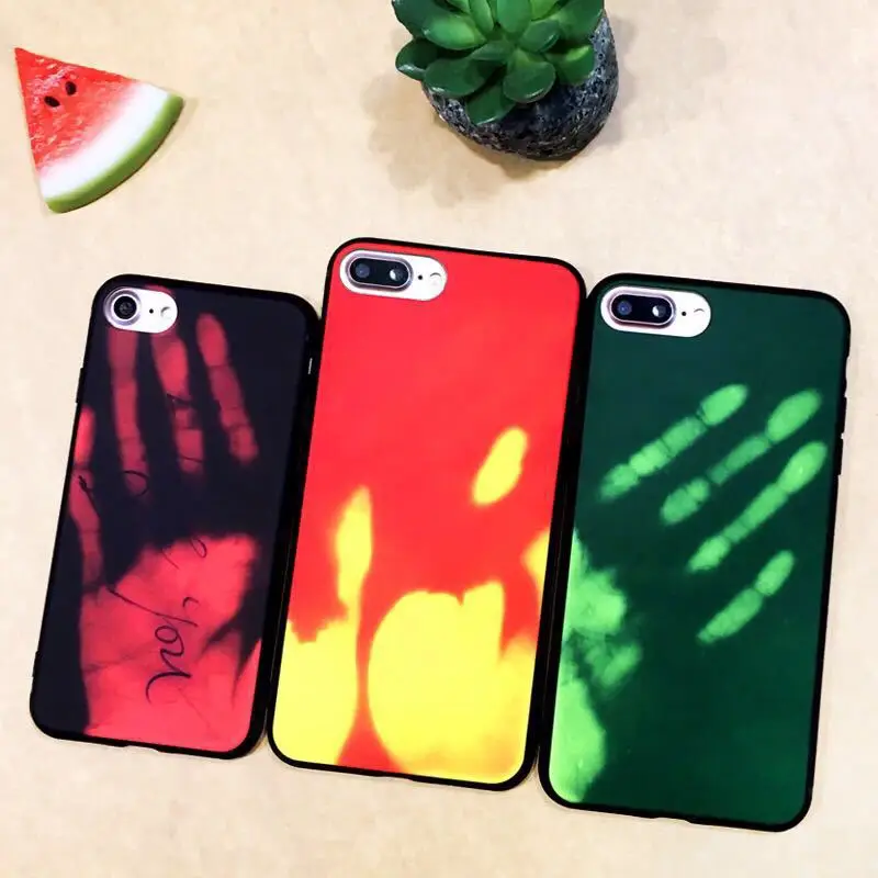 

Thermosensitive Color Change Magical PU Case For iPhone XS Max XR X 8 7 6 6S Plus Temperature Sensing Thermal Sensor Heat Cover