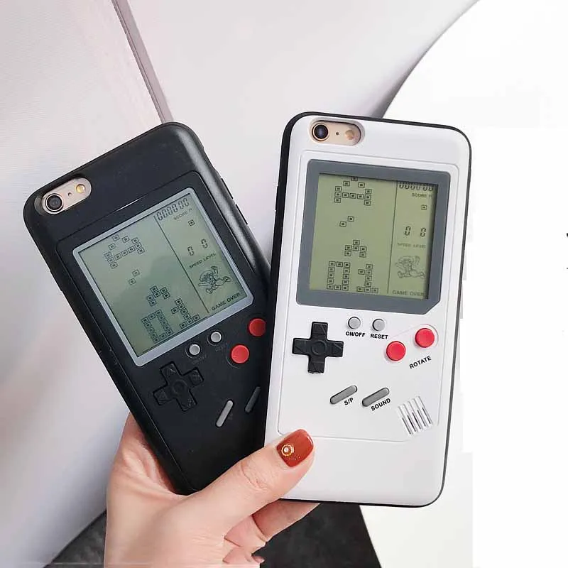 

Urmwing Game Console Tetris Gameboy Phone Case For iPhone 6 6s 7 8 6 Plus X Cover Retro Game Boy Soft TPU Silicone Phone Capa