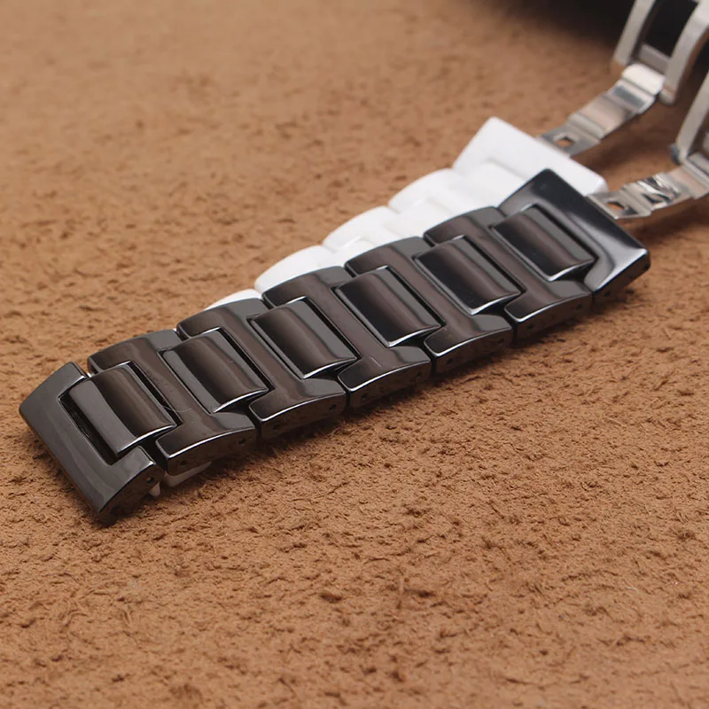 14mm 16mm 18mm 20mm bracelet Black white ceramic bracelet female butterfly buckle Replacement for diamond watch Gear s2 bands 14mm 16mm 18mm 20mm bracelet Black white ceramic bracelet female butterfly buckle Replacement for diamond watch Gear s2 bands