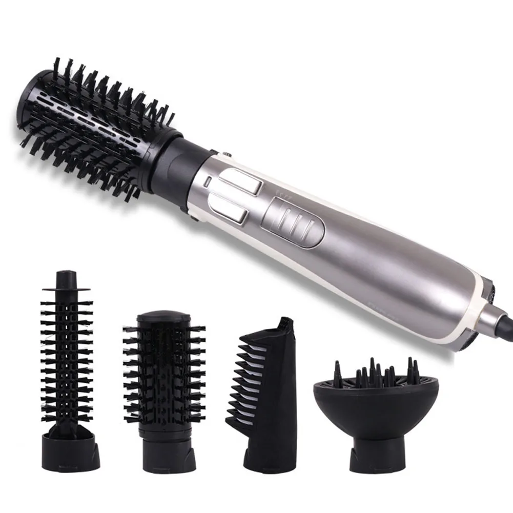 

4 In 1 Hot Air Spin Brush for Styling Air Brush Dryer Curling Rod Hair Styling Tools Automatic Rotating Hot Air Comb EU Plug