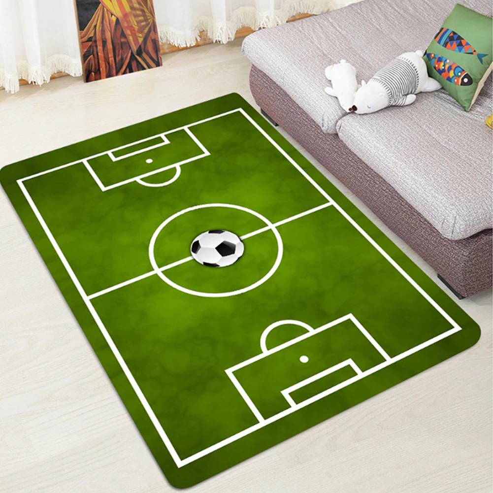 

Carpet Anti Slip Printing Living Room Kid Play Flannel Floor Rectangle Football Field Soft Bathroom Mat Bedroom Home Decoration