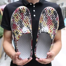 Новая садовая сетка, Мужская водонепроницаемая обувь, быстросохнущие летние пляжные тапки, дышащие сандалии на плоской подошве, садовая обувь с птичьим гнездом