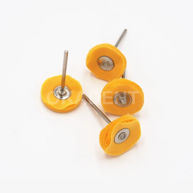 20pcs Dental Lab Brush Polishing Wheel yellow cloth Polishers for