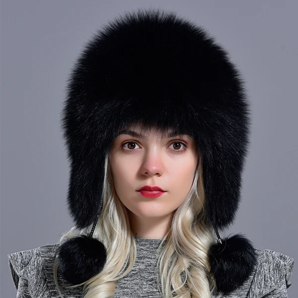 Raglaido, шапки из лисьего меха для женщин, зимние теплые шапки из натурального меха, шапки-ушанки ручной работы, модная шапка-ушанка - Цвет: RG-01