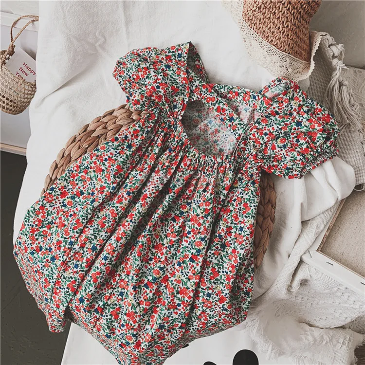

2019 New Arrival Summer Girls Printed Dress Fashion Short Sleeve Kids Girls Dressses 2-7 years