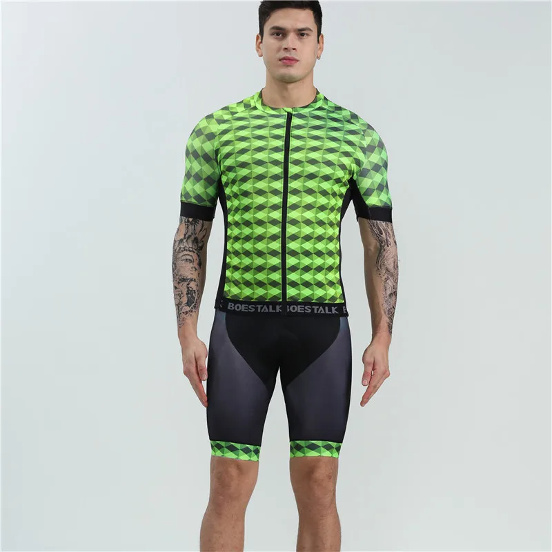 

boestalk cycling jersey 2019 summer quick dry tights men MTB bike short sleeve cycling set triathlon equipment custom