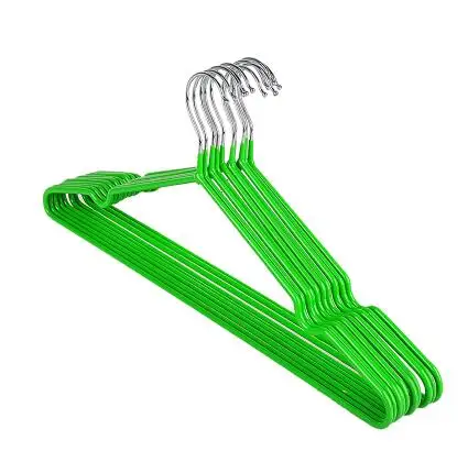 Sainwin 10 шт./партия, 41,5 см, нескользящая металлическая вешалка для взрослых, многоцветные вешалки для одежды - Цвет: Soarse Green