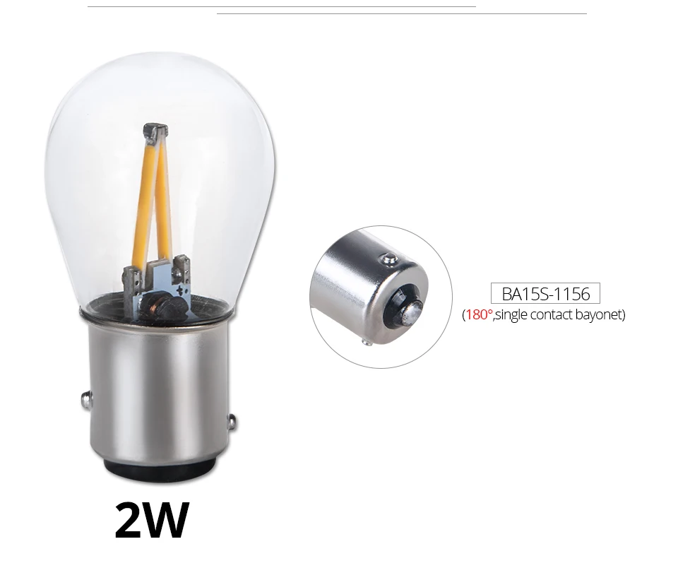 1156 BA15S 1157 BAY15D BAU15S CAR LED Filament Light 2 COB Bulbs Turn Signal Tail Parking Reverse Lamp 12V DC White Warm White (13)