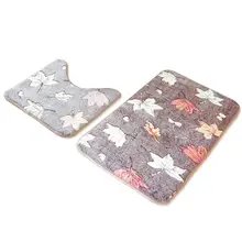 2 шт./компл. U Форма коралловый флисовый банный коврик набор Нескользящие ковром для ванной комнаты Набор