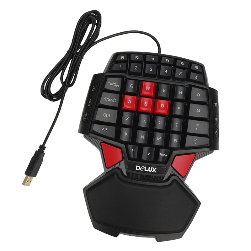 Профессиональная игровая клавиатура Delux T9 для ПК проводная портативная мини