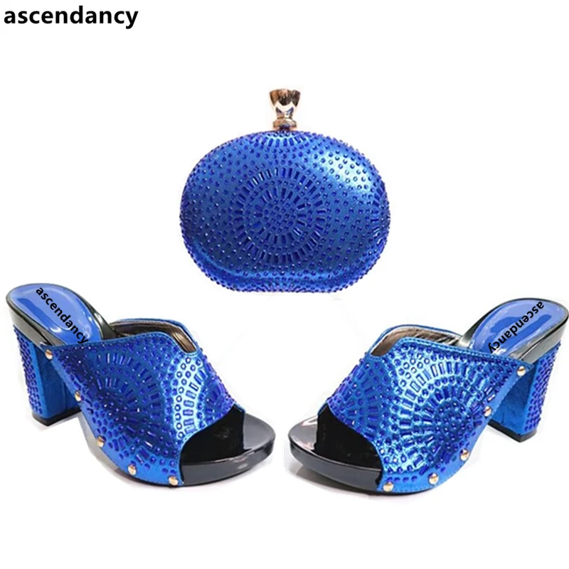

Latest Royal Blue Shoes and Bag Sets for Women Women Shoes and Bag Set In Italy African Matching Shoes and Bags Italian In Women