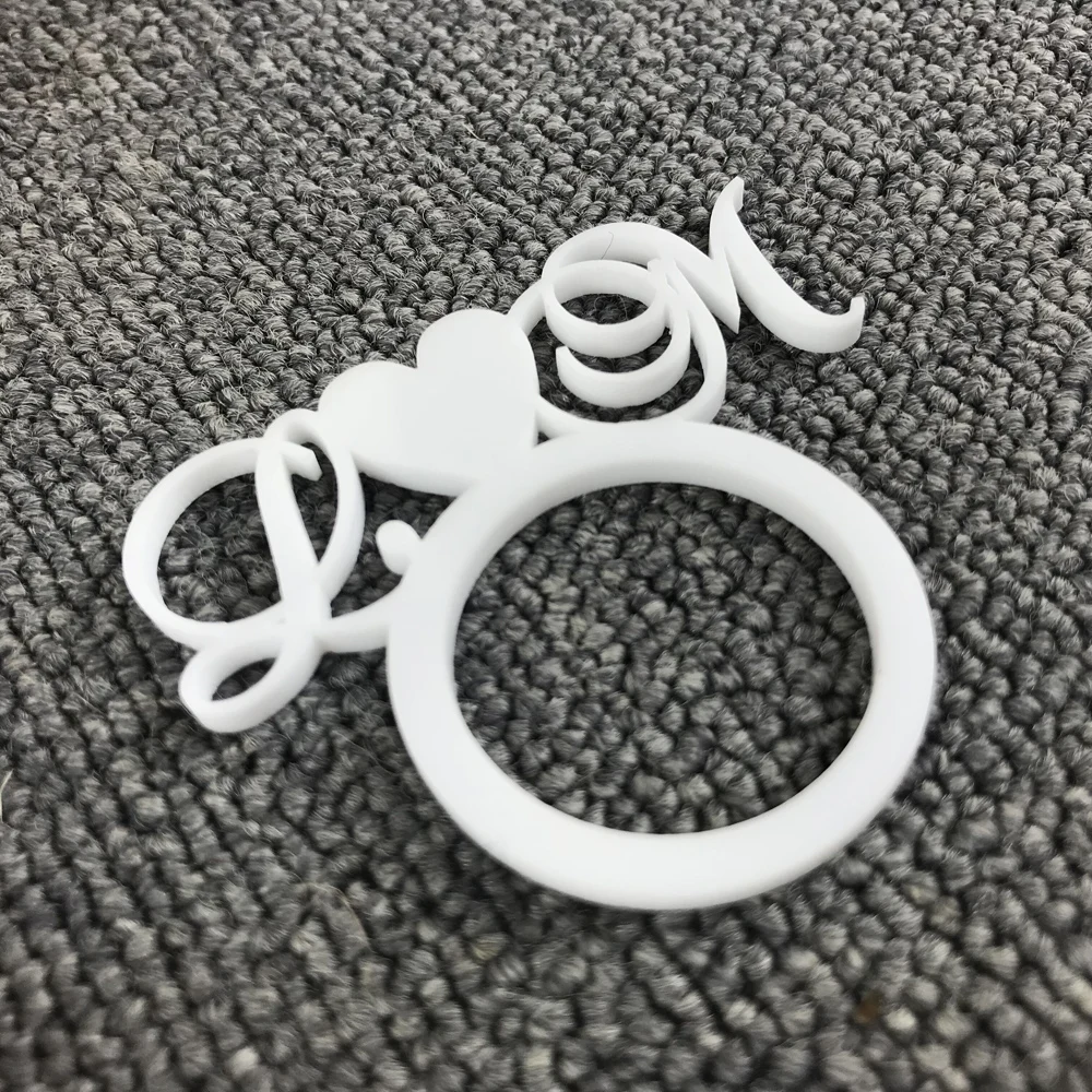 Personalized table heart with color white Napkin Ring ，Custom Wedding napkin rings Acrylic Cut Napkin Ring with Heart Initials (5)