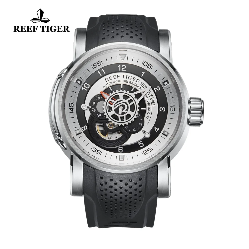 Новый дизайн спортивные часы Reef Tiger/RT водонепроницаемые стальные автоматические