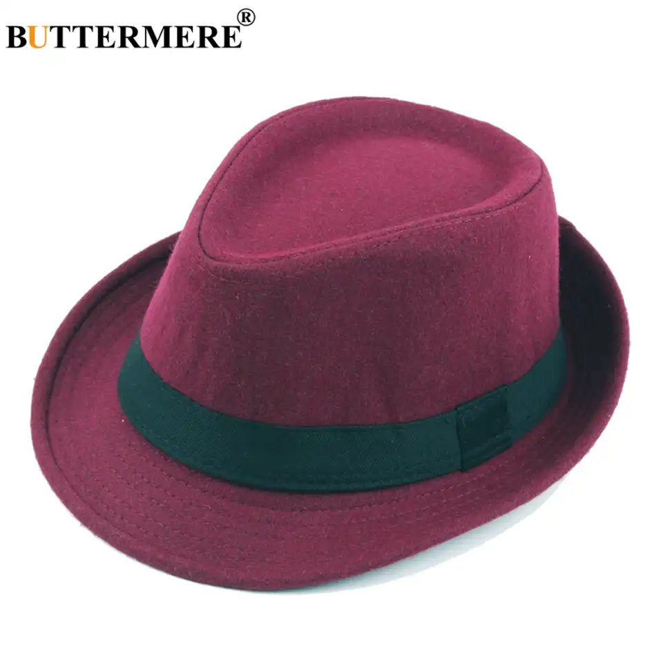 burgundy felt floppy hat